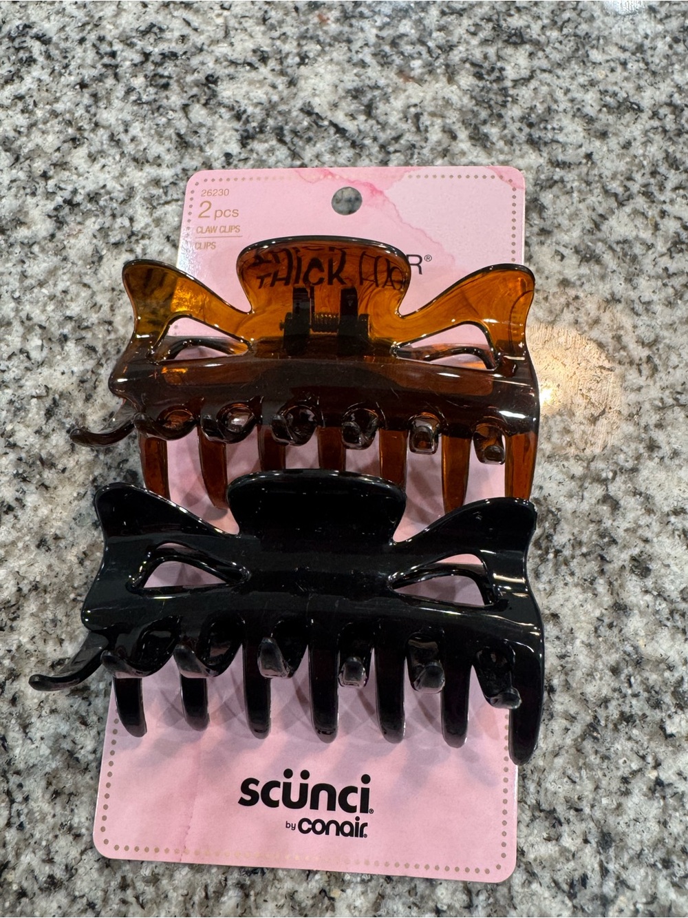 by conair Kids Hair Claw Clips - Amber & Black, 2 Pack